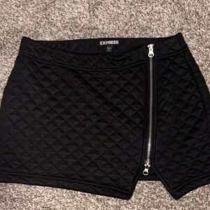 Express Black Quilted Skirt with Zipper